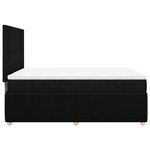 vidaXL Sommier à lattes de lit avec matelas Noir 140x190 cm Tissu