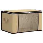 vidaXL Boîte de rangement avec fenêtre latérale transparente Crème