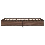 vidaXL Cadre de lit chêne marron 100x200 cm bois d'ingénierie et métal