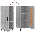 vidaXL Buffet Gris béton 34 5x34x90 cm Bois d'ingénierie
