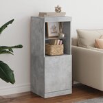 vidaXL Buffet avec lumières LED gris béton 41x37x100 cm