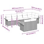 vidaXL Ensemble de canapé de jardin avec coussin 9 Pièces Gris polyrotin