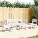 vidaXL Salon de jardin 5 Pièces blanc bois massif de pin