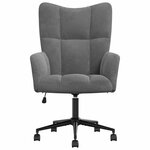 vidaXL Chaise de relaxation Gris foncé Velours