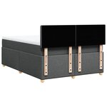 vidaXL Sommier à lattes de lit avec matelas Gris foncé 160x200cm Tissu