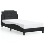 vidaXL Cadre de lit avec LED sans matelas Zadar noir 90x190 cm