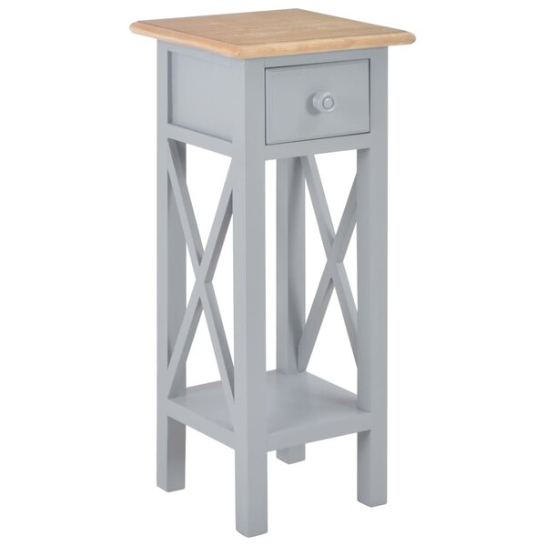 vidaXL Table d'appoint Gris 27 x 27 x 65 5 cm Bois