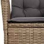 vidaXL Ensemble à manger de jardin avec coussins 5Pièces Beige poly rotin