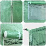 vidaXL Serre avec cadre pop-up avec toit Vert 290 x 430 x 315 cm Acier