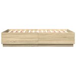 vidaXL Cadre de lit avec LED sans matelas chêne sonoma 120x200 cm