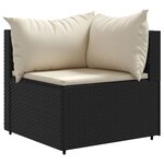 vidaXL Salon de jardin 5 Pièces avec coussins Noir Résine tressée