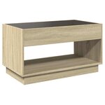 vidaXL Table basse avec LED infini chêne sonoma 90x50x50 cm