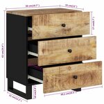 vidaXL Table de chevet 50x33x62 cm Bois de manguier et d'ingénierie