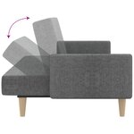 vidaXL Canapé-lit à 2 places gris clair tissu