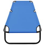 vidaXL Chaise longue pliable Bleu Acier