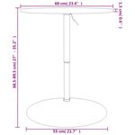 vidaXL Table de bar marron foncé Ø60x89 5 cm bois massif de chêne