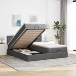 VidaXL Cadre de lit ottoman avec matelas gris foncé 200x200cm tissu