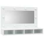 vidaXL Armoire à miroir avec LED Blanc brillant 90x31 5x62 cm
