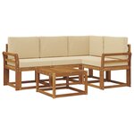 vidaXL Ensemble de canapés d'extérieur 5 pc Naturel et Beige