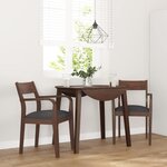 vidaXL Chaises à manger coussins 2 Pièces marron bois massif caoutchouc