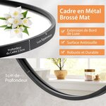 Miroir rond 61 cm miroir mural avec cadre en métal mat brossé antirouille pour décoration minimaliste moderne noir 20_0008926
