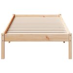 vidaXL Cadre de lit extra long sans matelas 80x220 cm bois massif pin
