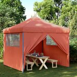 vidaXL Tente de réception pliable escamotable avec 4 parois latérales