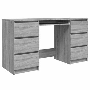 vidaXL Bureau Sonoma gris 140x50x77 cm Bois d'ingénierie