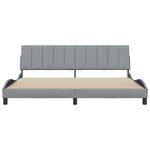 vidaXL Cadre de lit sans matelas gris clair 200x200 cm tissu