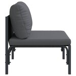 vidaXL Mobilier de jardin avec coussin avec oreiller Anthracite Acier