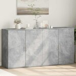 vidaXL Buffets 2 Pièces gris béton 79x38x80 cm bois d'ingénierie