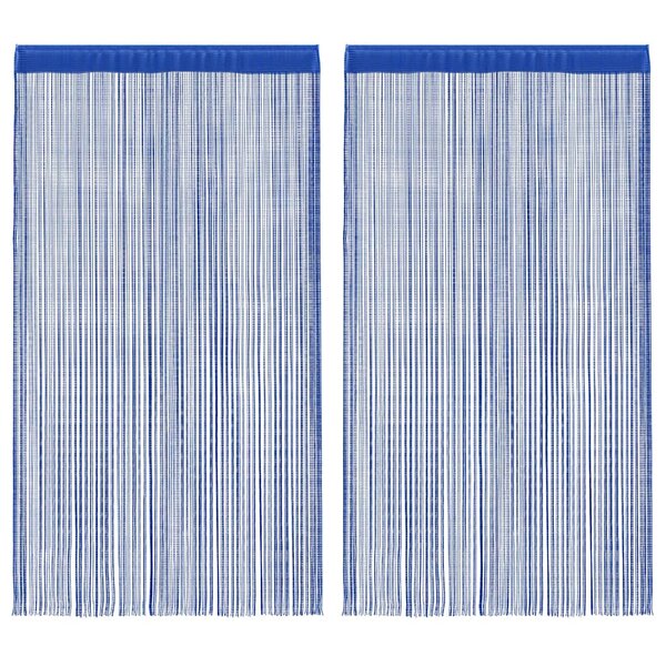 vidaXL Rideau en fils 2 Pièces 100 x 250 cm Bleu
