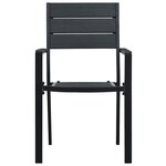 vidaXL Chaises de jardin lot de 4 Noir PEHD Aspect de bois