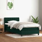 vidaXL Sommier à lattes de lit et matelas et LED vert foncé 90x220 cm velours