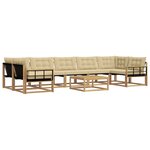 vidaXL Ensemble de canapés d'extérieur 8 Pièces Blanc et Beige