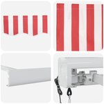 vidaXL Auvent Rétractable Rouge et Blanc 400 × 300 cm Tissu et Métal