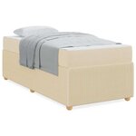 vidaXL Cadre de lit avec matelas avec matelas Crème 90 x 190 cm tissu