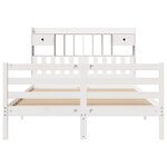 vidaXL Lit bibliothèque sans matelas blanc 140x200 cm bois pin massif