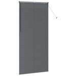 vidaXL Store de Fenêtre avec des rideaux Manuel Gris foncé Aluminium