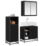 vidaXL Ensemble de mobilier de salle de bain 3 Pièces Chêne noir