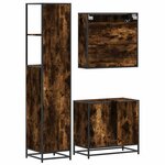 vidaXL Ensemble de meubles de salle de bain 3 Pièces Chêne fumé