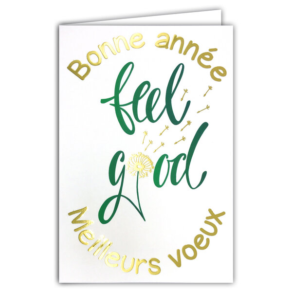 Carte Meilleurs Vœux Bonne Année + Enveloppe 12x17cm