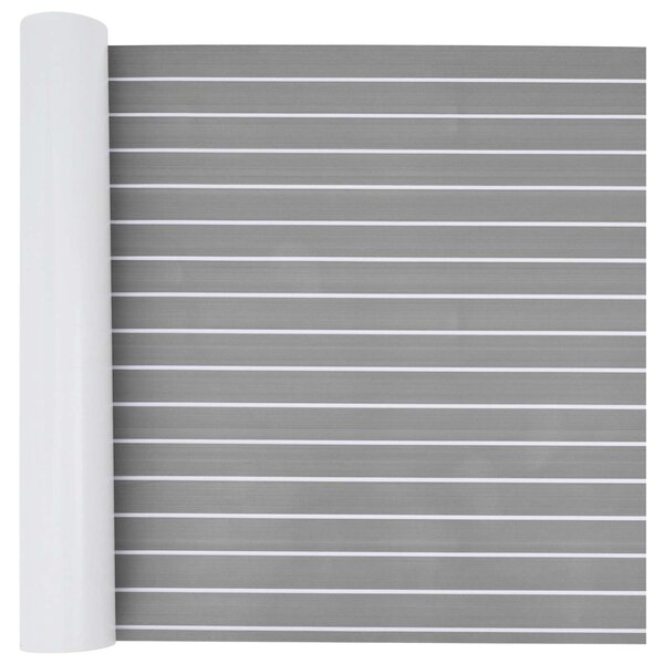 vidaXL Tapis de bateau Rayé Gris clair et blanc 240 x 90 cm EVA