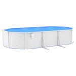vidaXL Piscine ovale avec parois en acier 610x360x120 cm Blanc