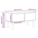 vidaXL Banc de couloir OTTA 80x40x45 cm bois de pin massif