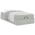 vidaXL Cadre de lit avec matelas Gris clair 100 x 200 cm Velours