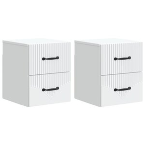 vidaXL Cabinet de chevet mural 2 Pièces Blanc 34 5 x 33 x 40 cm