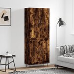 vidaXL Buffet haut Chêne fumé 69 5x34x180 cm Bois d'ingénierie