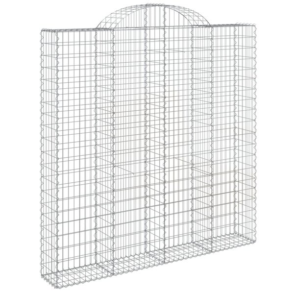 vidaXL Panier de gabions arqué 200x30x200/220 cm Fer galvanisé