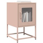 vidaXL Table de chevet rose 36x39x60 5 cm acier laminé à froid